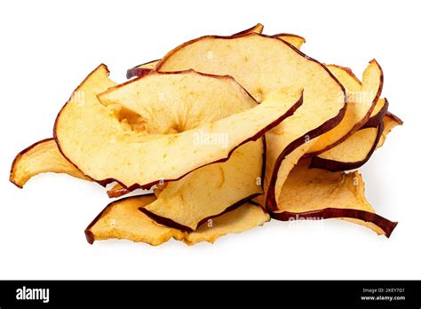 Pile Of Dried Apple Slices Isolated On White Stock Photo Alamy