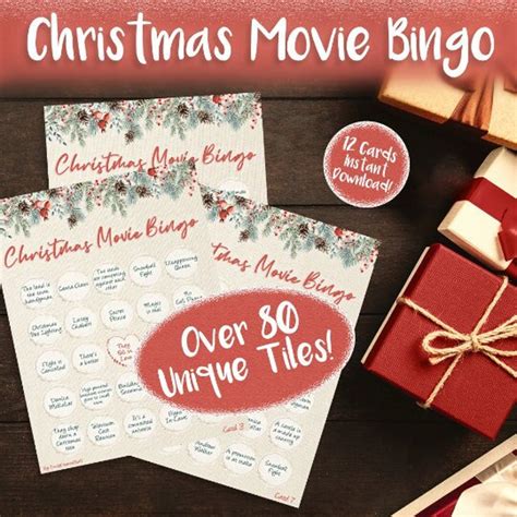 Christmas Movie Bingo Game For All Cheesy Made For Tv Etsy