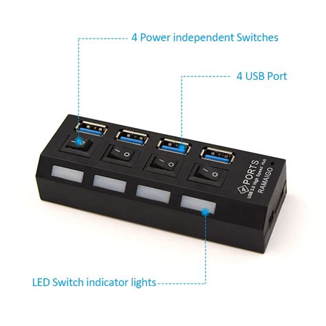 Hot Usb Hub 30 Splitter Multi Usb 30 Hub Usb 4 Port Multiport Hab Pc Accessories With Power