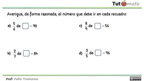 Ejercicio 4 Concepto de fracción Fracción como operador Unidad 4 1º