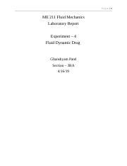 Lab Report Docx Page Me Fluid Mechanics Laboratory Report