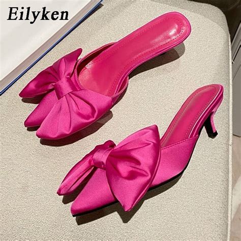 Eilyken Neue Mode Schmetterling Knoten Elegante Kleid Pumpen Sexy Spitz