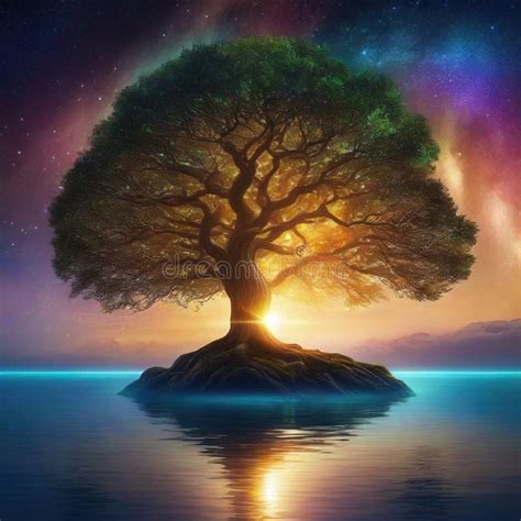 Yggdrasil El árbol Eterno En Medio Del Foto de archivo Imagen de