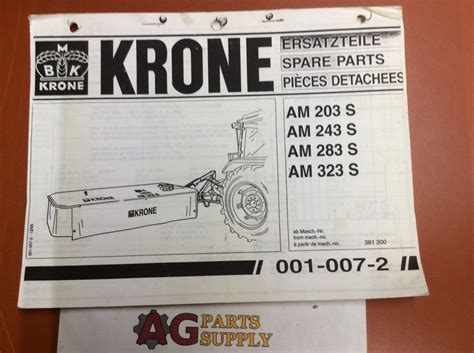 Krone Am S Am S Am S Am S Spare Parts List Ag Parts Supply