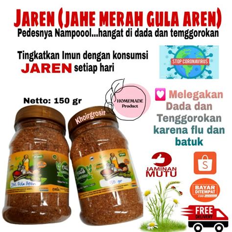 Jual Jahe Merah Bubuk Original Plus Gula Aren 100 Murni Pedasnya