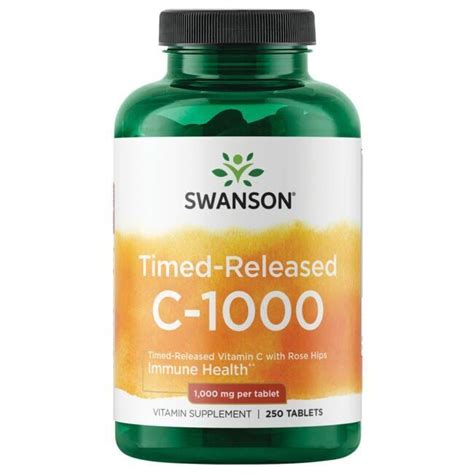 Swanson Premium Vitamin C With Rose Hips Timed Release 1 000 Mg 250