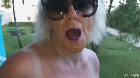 Granny Poses On Balcony Curvy Milf