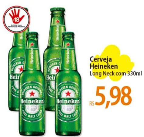 Cerveja Heineken Long Neck 330ml oferta na Atacadão