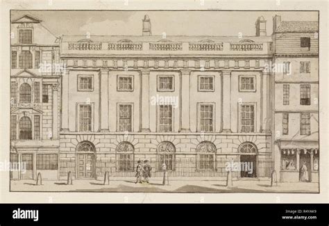 Illustration of East India House in the city of London. Headquarters of ...