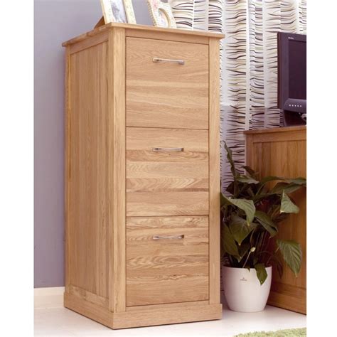 Baumhaus Mobel Solid Oak 3 Drawer Filing Cabinet COR07D