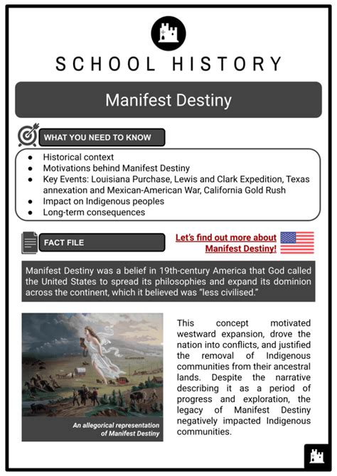 Manifest Destiny Nature Motivations Impact History Worksheets