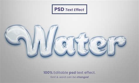 Water D Editable Psd Text Effect Masterbundles