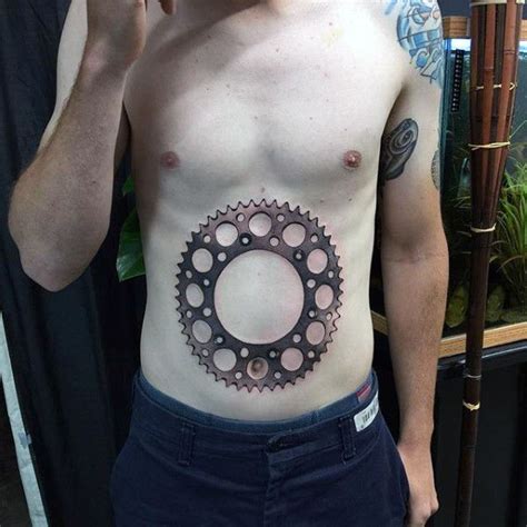 40 Sprocket Tattoo Designs For Men Gear Ink Ideas Sprocket Tattoo