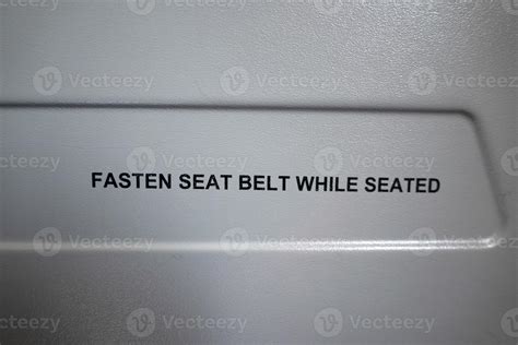 fasten seat belt while seated airplane sign 18748719 Stock Photo at ...