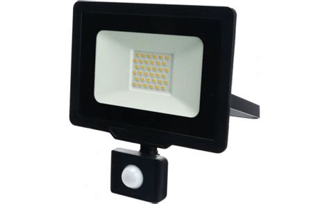 Led Smd Floodlight Black City Line With Pir Sensor Optonica Led