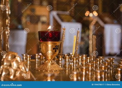 Candles at the Altar in the Christian Orthodox Church Stock Image ...