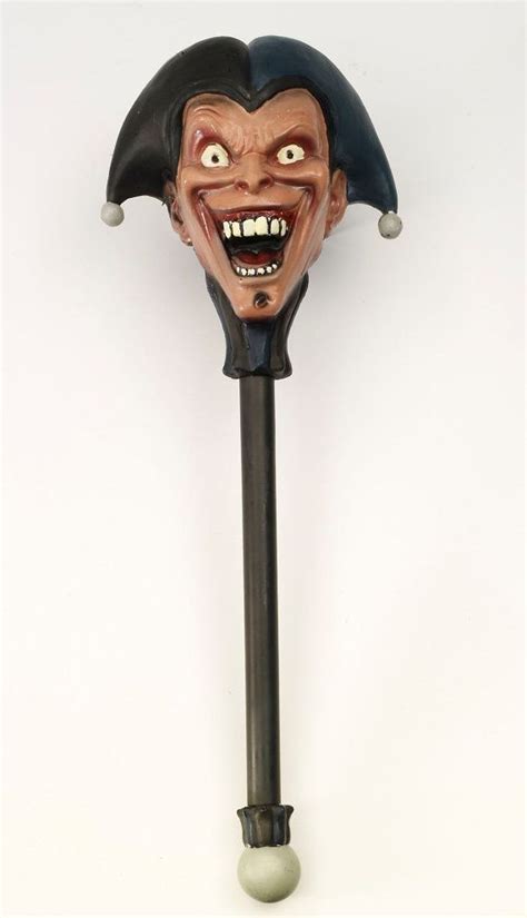 19 Scary Jester Staff Twisted Court Wand Club Stick Toy Evil Clown Baton Plastic Movie Prop