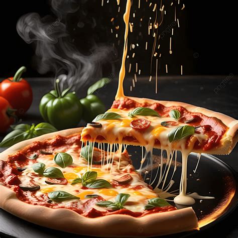 Pizza Black Background, Cheese Melting Perfection, Pizza Design, Pizza ...