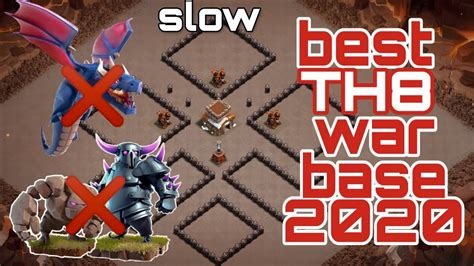 Best Th8 War Base Ever Link Layout Coc 2020 Youtube