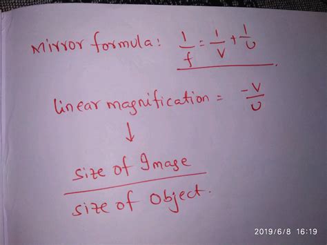 Define Linear Magnification Produced By A Mirror