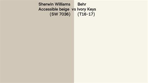 Sherwin Williams Accessible Beige Sw 7036 Vs Behr Ivory Keys T16 17