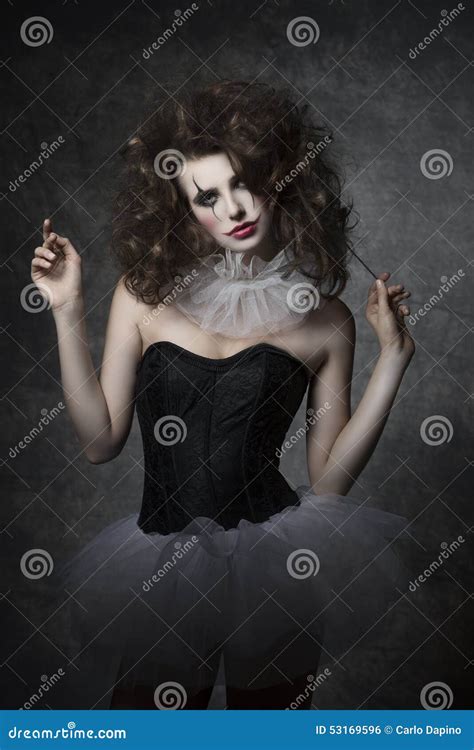 Girl With Gothic Clown Make Up Stock Photo Image Of Clown Human