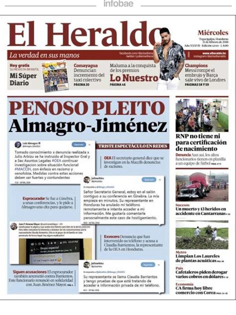 El Heraldo Honduras 21 De Febrero De 2018 Infobae