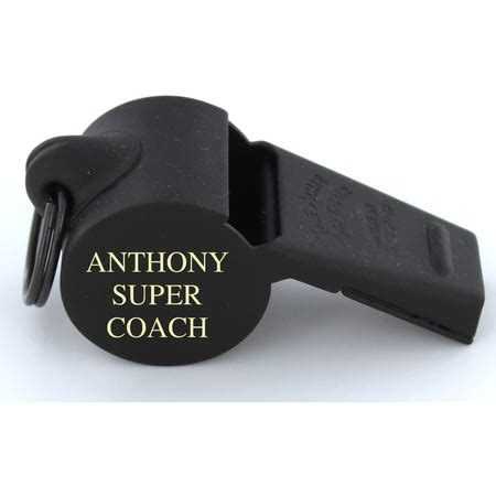 Personalised Engraved Matt Black Acme Thunderer Referee Whistle In