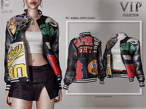 Busra Tr S Patreon Early Access Baseball Outfit Jacket P Sims