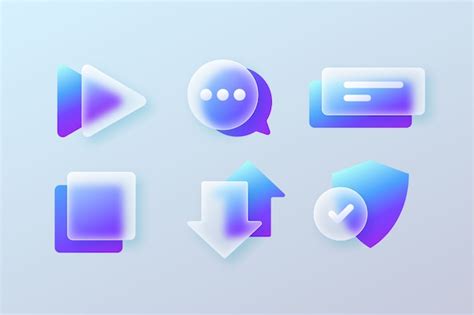 Premium Vector Gradient Glassmorphism Elements Set