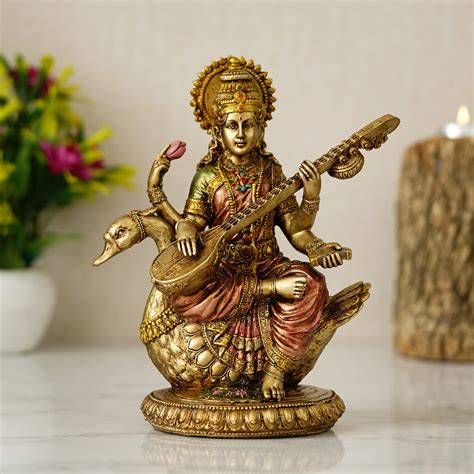 Buy Shyam Antique Creationantique Finish Goddess Saraswati Idol Goddess