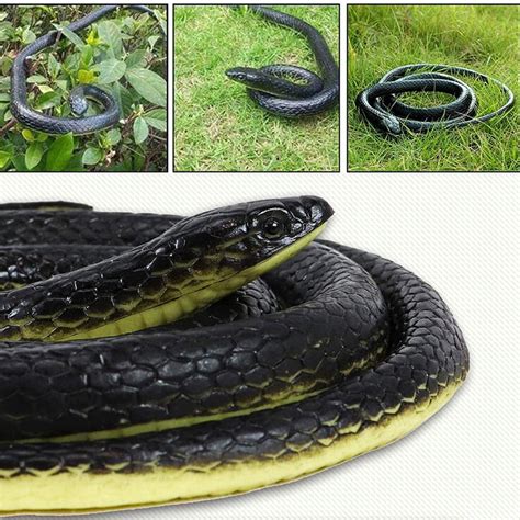 Educational Toy Realistic Fake Rubber Toy Snake Black Fake Snakes 50 ...