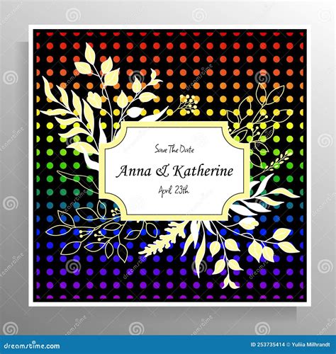 Diseño De Invitación Para Una Boda Gay O Lesbiana Stock de ilustración Ilustración de hembra