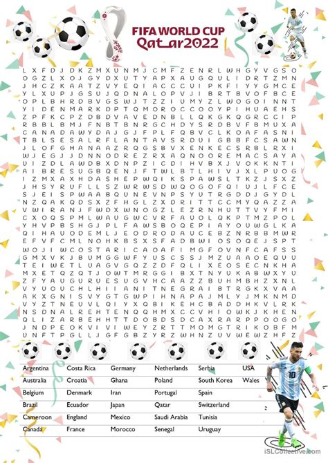 Word Search World Cup Qatar W English Esl Worksheets Pdf Doc