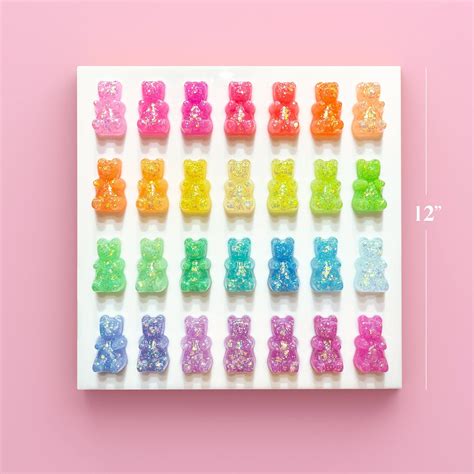 LARGE GUMMY BEAR 3D Wall Pop Art Rainbow Glitter Resin Etsy