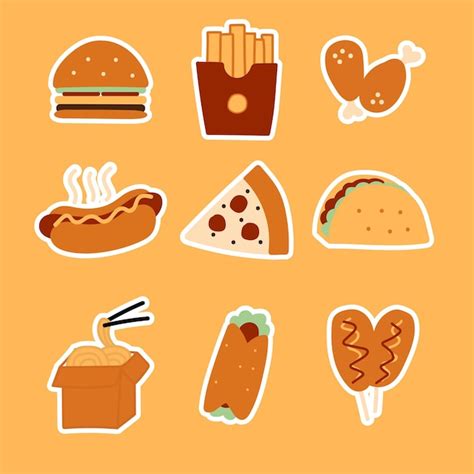 Premium Vector Hand Drawn Fast Food Sticker