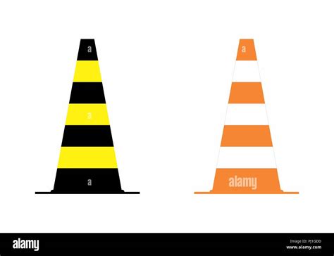 Illustration Of Two Traffic Cones Isolated On White Background Stock