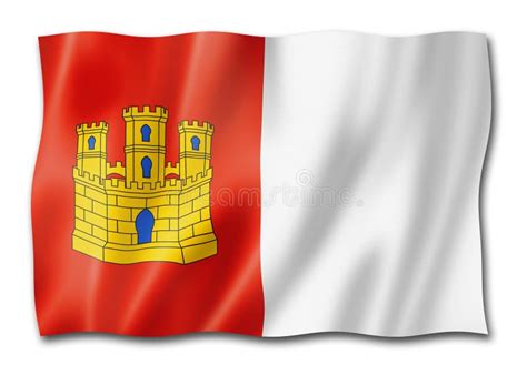 Castile La Mancha Province Flag Spain Stock Illustration