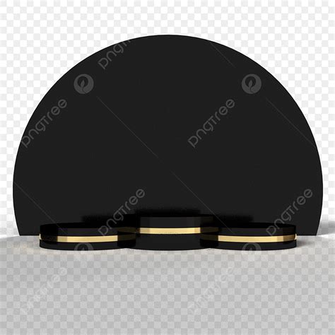 Stage Podium Clipart Transparent PNG Hd Black Gold 3d Podium Stage