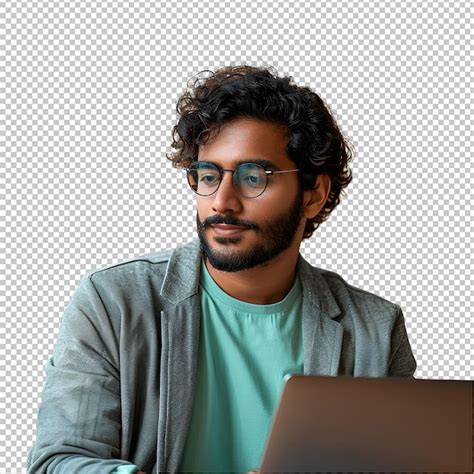 Premium Psd A Man With A Laptop