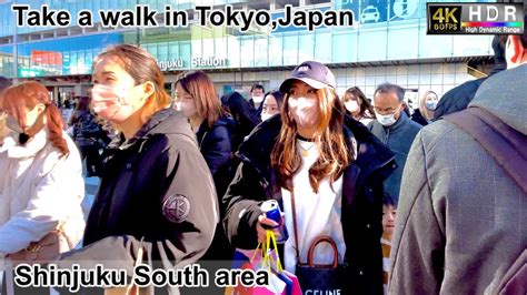 4K 60fps HDR Take A Walk In Tokyo Japan Shinjuku Sta AreaLUMINE EST