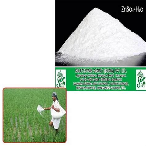 Sulfozyme Zinc Sulphate For Agriculture Fertilizer Hdpe Bag Powder At