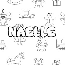 Coloriage prénom NAELLE Sans Dépasser