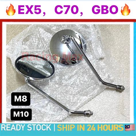 Ex C Gbo Mm Vespa Honda Side Mirror Set Chrome Bulat Honda C C Z