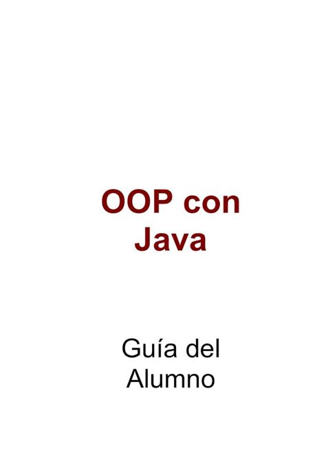 PDF OOP con Java Guía del Alumno DOKUMEN TIPS