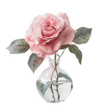 Beautiful Pink Rose In Glass Vase Artwork Artwork Painting Pink Rose