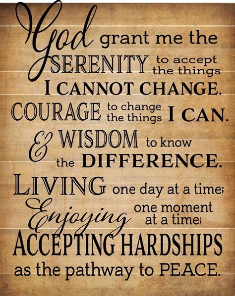 God Grant Me Serenity Prayer Inspirational Wood Sign Canvas