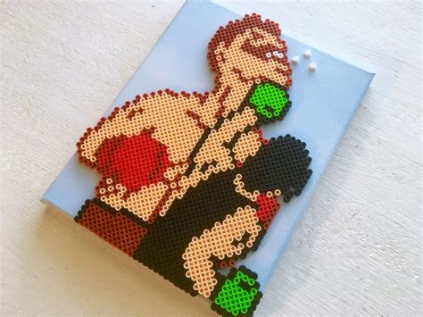 3d Punch Out Von Kaiser Retro Gaming 8 Bit Pixel Art Perler Beads On Canvas In 2022 Pixel