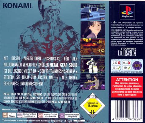 Metal Gear Solid Vr Missions Boxarts For Sony Playstation The Video