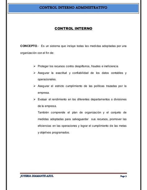 Ejemplo De Control Interno